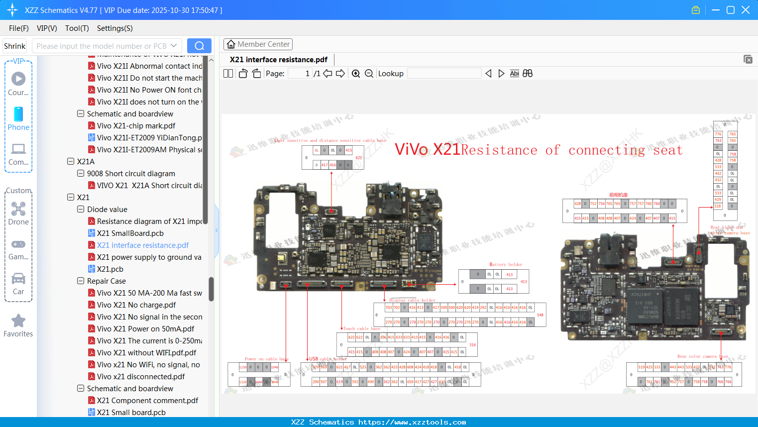 VIVO X21 Interface Resistance